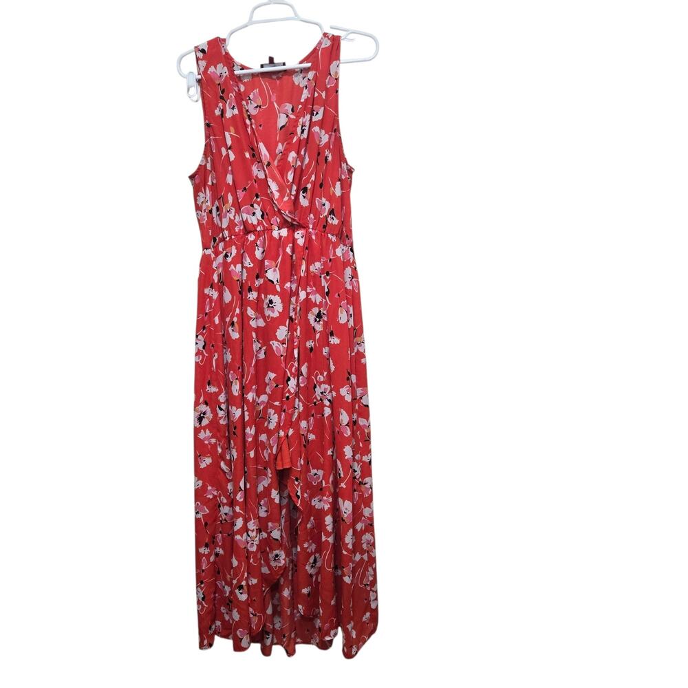 Delancey Studio Floral High Low Dress Plus Size 1X Faux Wrap